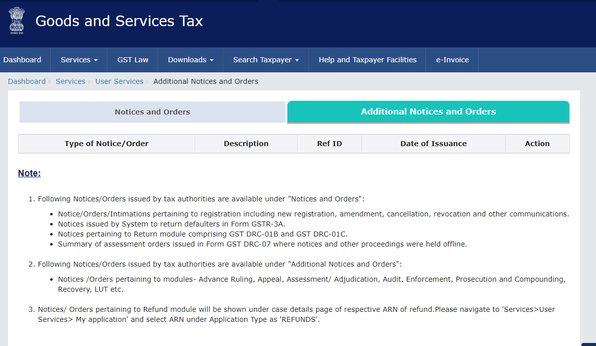 Enhanced Monitoring of Notices, Orders, and Intimations on GST Portal